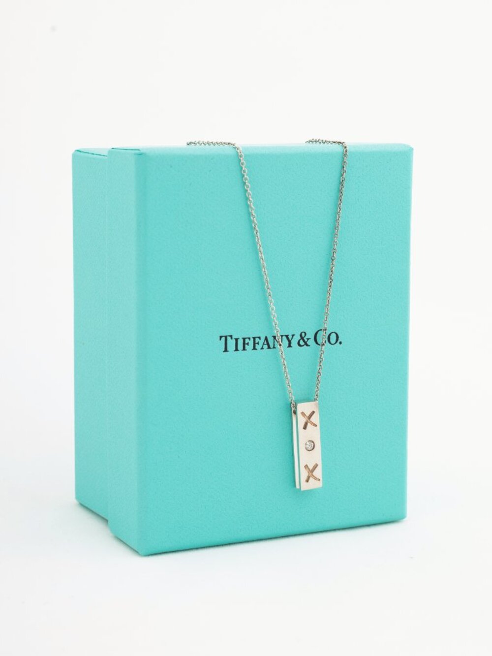 Tiffany & Co. Paloma Picasso Sterling Silver XOX Diamond-Bar Necklace